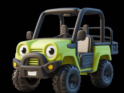 Utility Terrain Vehicle for kids - Interactive utility terrain vehicle illustration from Little Wheels educational app for toddlers ages 2-6 years