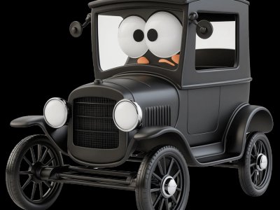 Model T for kids - Interactive model t illustration from Little Wheels educational app for toddlers ages 2-6 years