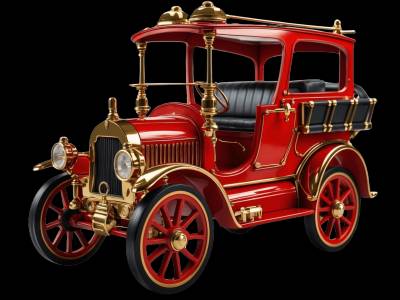 Real vintage fire engine that kids can spot in their neighborhood - Bridge app learning to real world Real vintage fire engine photo for kids - See what vintage fire engines look like in real life for toddler learning