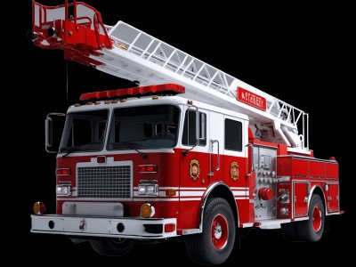 Real hook and ladder firetruck photo for kids - See what hook and ladder firetrucks look like in real life for toddler learning