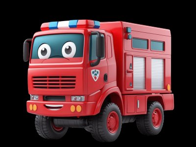 Rescue Rig for kids - Interactive rescue rig illustration from Little Wheels educational app for toddlers ages 2-6 years