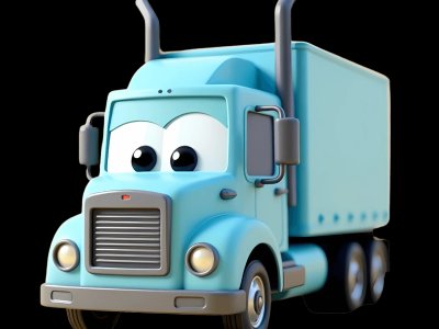 Big Rig learning activities for toddlers - Practice b and g sounds Big Rig for kids - Interactive big rig illustration from Little Wheels educational app for toddlers ages 2-6 years
