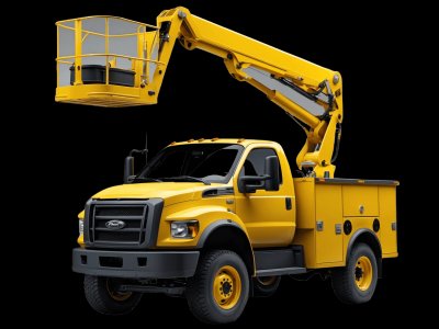 Real bucket truck that kids can spot in their neighborhood - Bridge app learning to real world Real bucket truck photo for kids - See what bucket trucks look like in real life for toddler learning