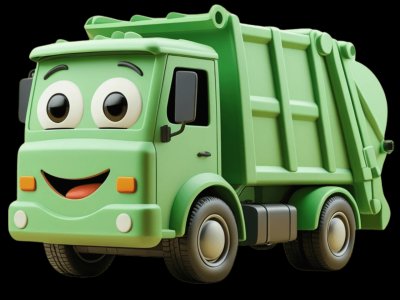 Garbage Truck learning activities for toddlers - Practice g and r sounds Garbage Truck for kids - Interactive garbage truck illustration from Little Wheels educational app for toddlers ages 2-6 years