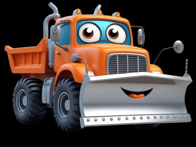 Snowplow learning activities for toddlers - Practice s and n sounds Snowplow for kids - Interactive snowplow illustration from Little Wheels educational app for toddlers ages 2-6 years