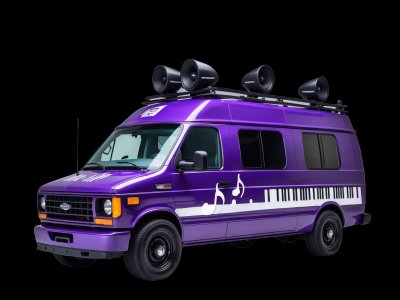 Real dj van photo for kids - See what dj vans look like in real life for toddler learning