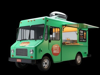 Real food truck photo for kids - See what food trucks look like in real life for toddler learning
