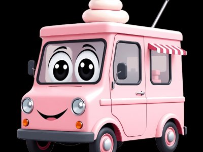Ice Cream Truck learning activities for toddlers - Practice s and kr sounds Ice Cream Truck for kids - Interactive ice cream truck illustration from Little Wheels educational app for toddlers ages 2-6 years