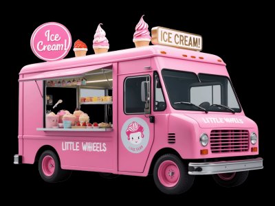 Real ice cream truck photo for kids - See what ice cream trucks look like in real life for toddler learning