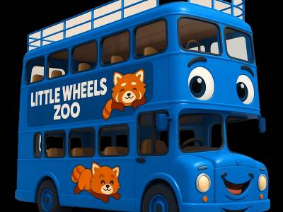 Zoo Bus learning activities for toddlers - Practice z and b sounds Zoo Bus for kids - Interactive zoo bus illustration from Little Wheels educational app for toddlers ages 2-6 years