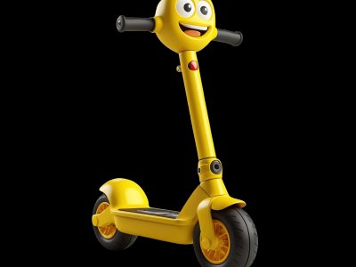 Electric Scooter for kids - Interactive electric scooter illustration from Little Wheels educational app for toddlers ages 2-6 years