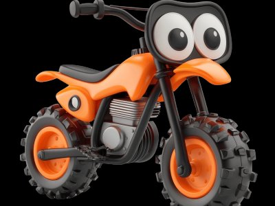 Dirt Bike for kids - Interactive dirt bike illustration from Little Wheels educational app for toddlers ages 2-6 years