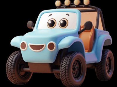 Dune Buggy for kids - Interactive dune buggy illustration from Little Wheels educational app for toddlers ages 2-6 years