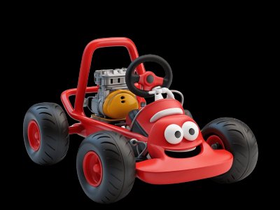 Go-Kart for kids - Interactive go-kart illustration from Little Wheels educational app for toddlers ages 2-6 years