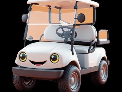 Golf Cart for kids - Interactive golf cart illustration from Little Wheels educational app for toddlers ages 2-6 years