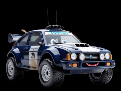 Rally Car learning activities for toddlers - Practice r and l sounds Rally Car for kids - Interactive rally car illustration from Little Wheels educational app for toddlers ages 2-6 years