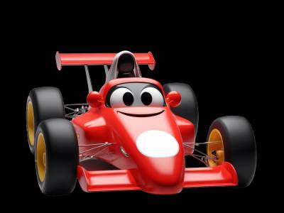 Track Racer for kids - Interactive track racer illustration from Little Wheels educational app for toddlers ages 2-6 years