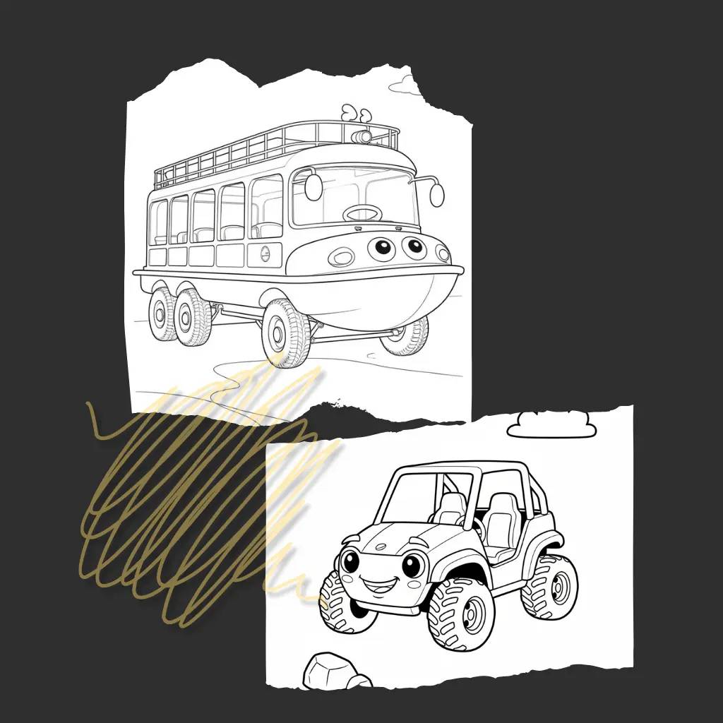Wander Wheels Coloring Book