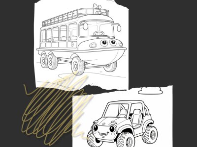 Wander Wheels Coloring Book preview