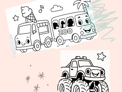 Wow Wheels Coloring Book preview