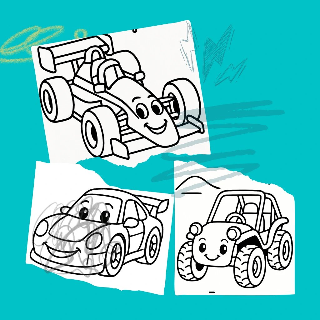 Zoomy Wheels Coloring Book