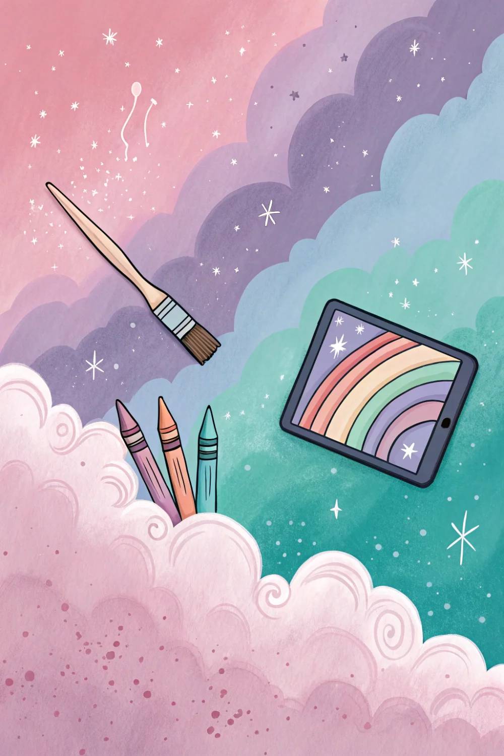 Mess-free art activities for toddlers - digital and physical options