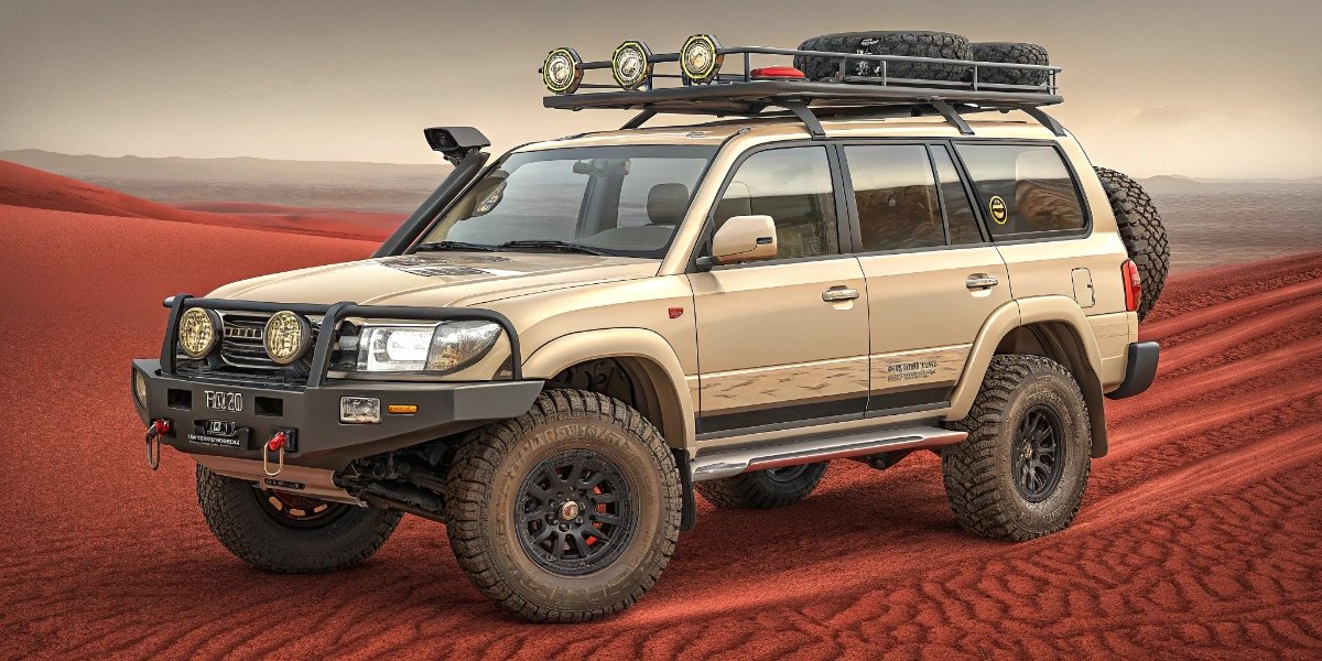 Outback 4x4 with bull bar, snorkel, and roof rack on red dirt track