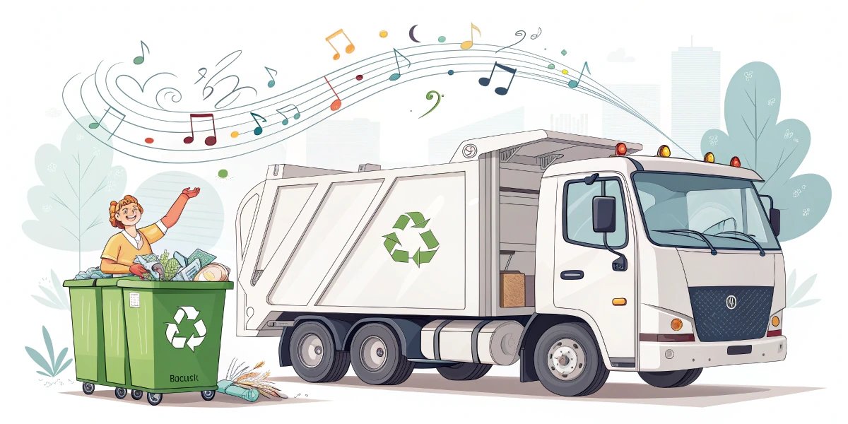 Japanese garbage truck with musical chime system