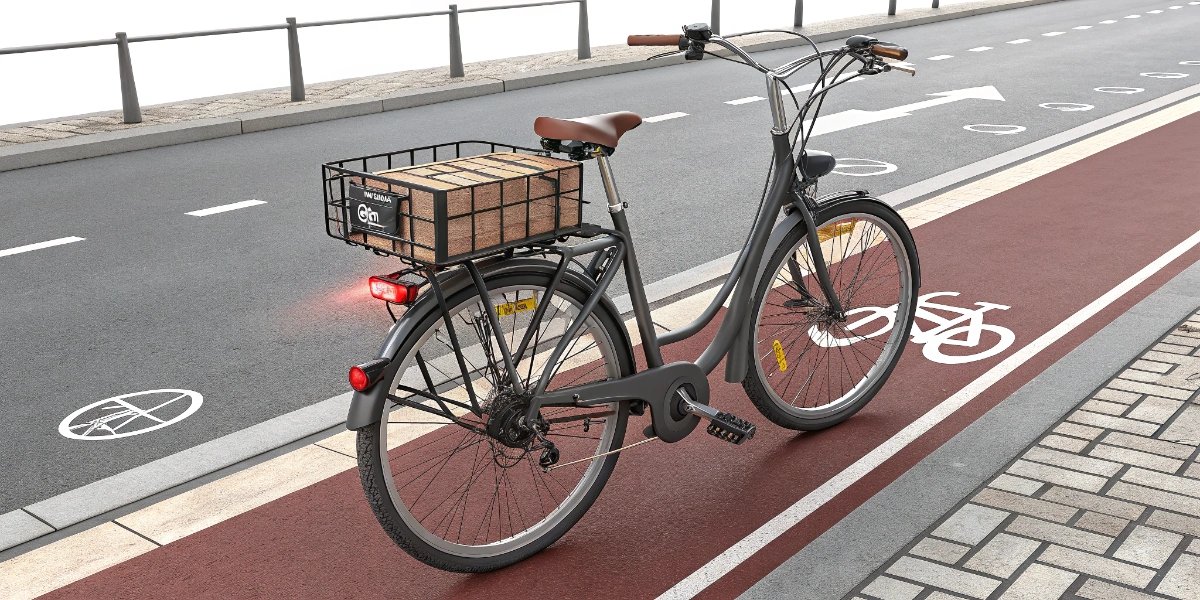 Cyclists using dedicated bike lane in German city