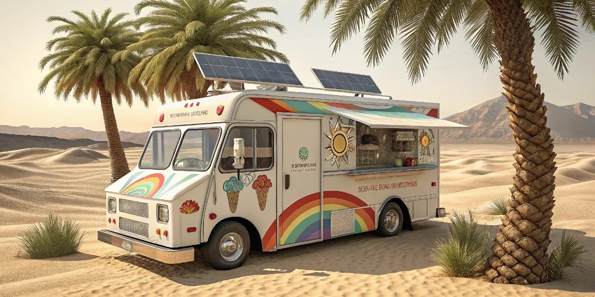 Ice cream truck with extreme refrigeration in Middle Eastern heat
