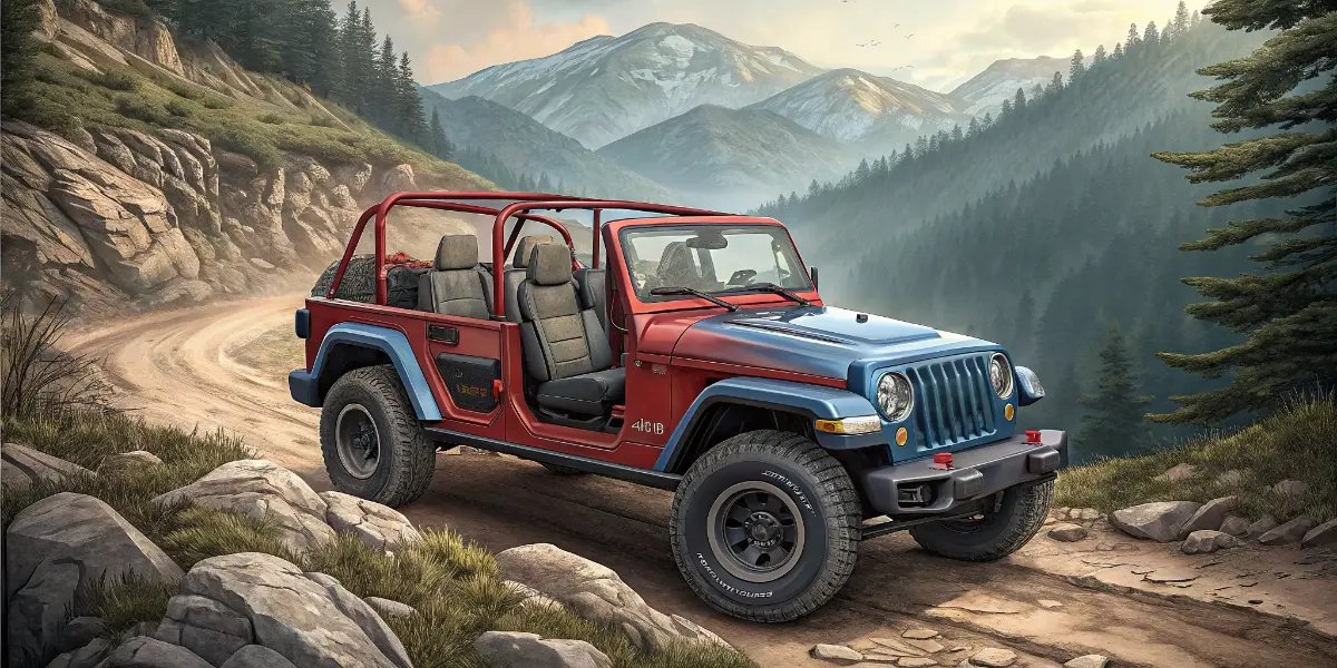 Rugged Mahindra Jeep on rural Indian roads