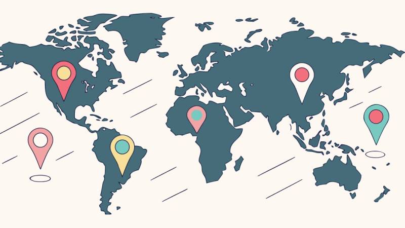 World map showing headquarters of popular children's educational apps