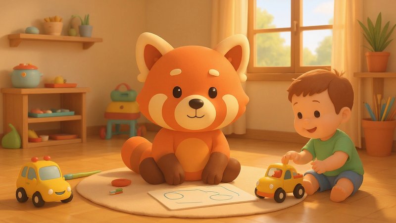 Parent and toddler engaging with Little Wheels apps together in a calm learning moment
