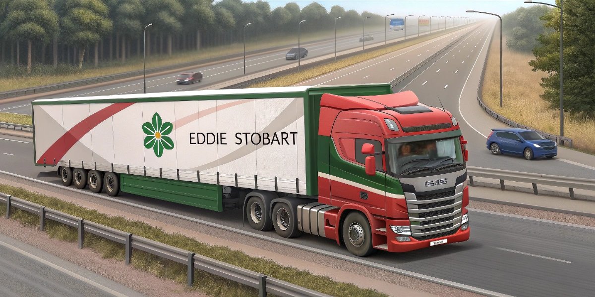 British lorry (HGV truck) on motorway