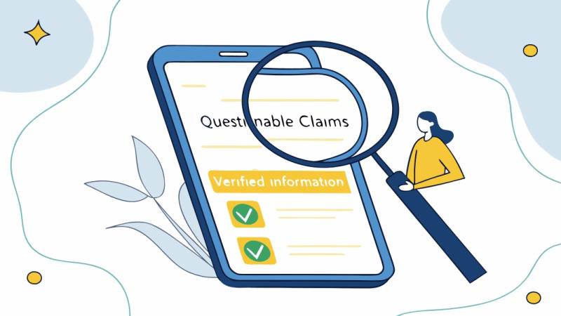 Magnifying glass examining research claims on kids app marketing