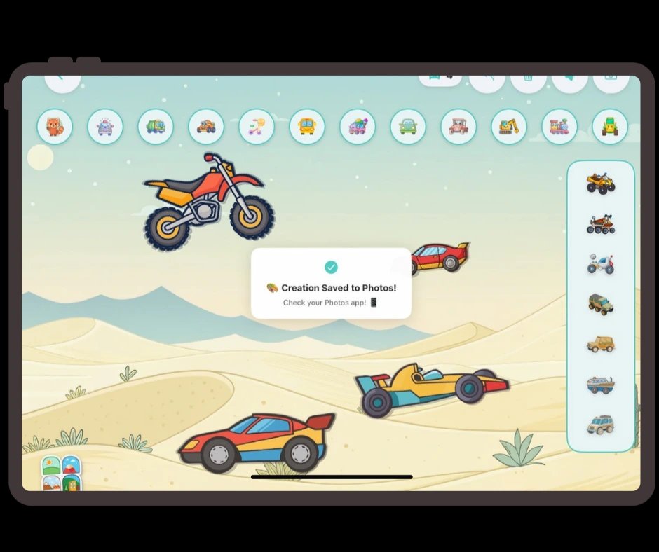 Vroom Room sticker scene building