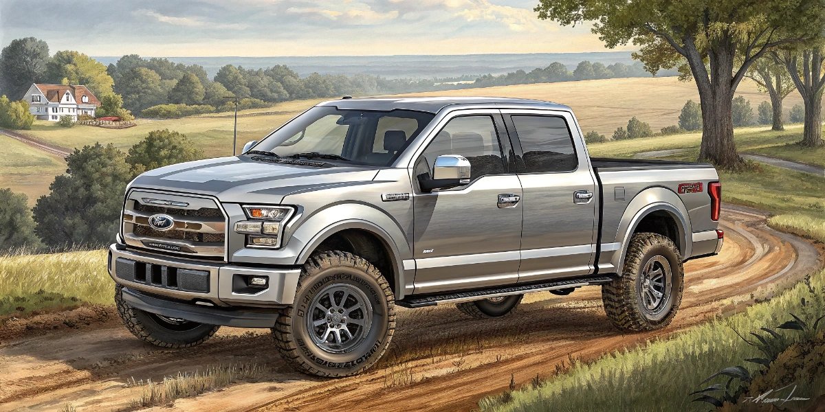 Modern American pickup truck with extended cab and cargo bed