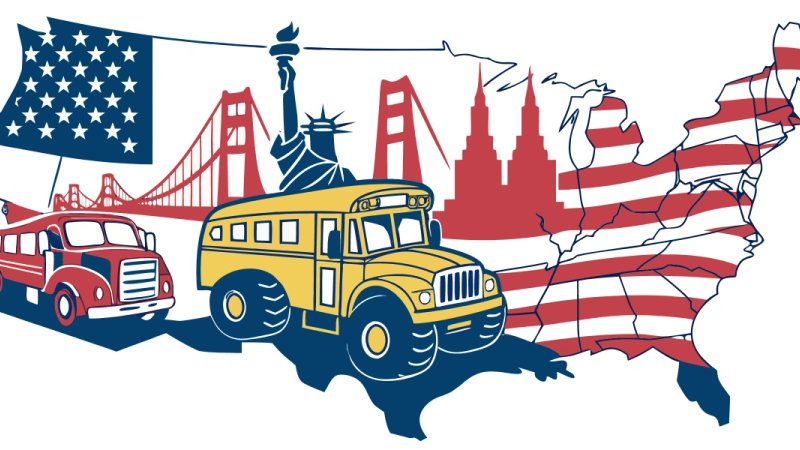 Vehicles of the USA for Kids: Monster Trucks & Buses