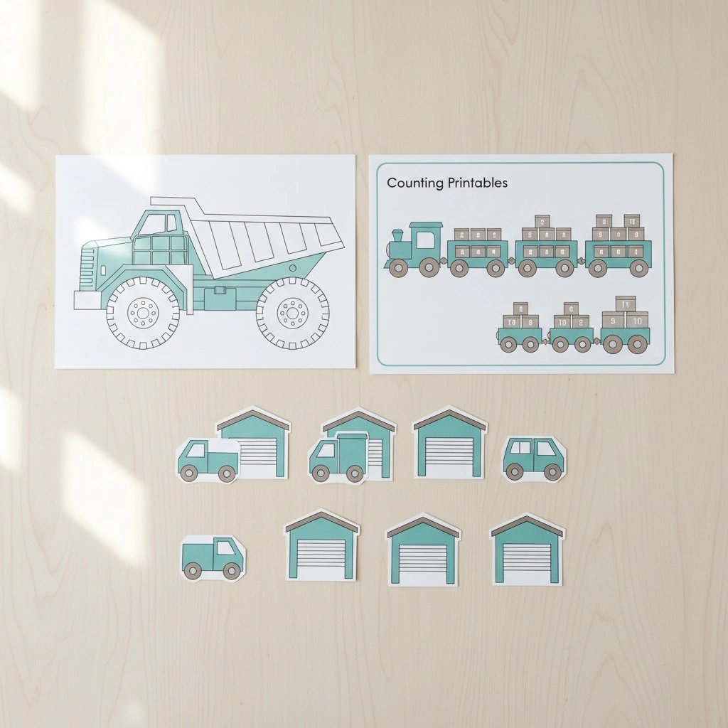 Rainy Day Vehicle Printables for Car‑Obsessed Toddlers