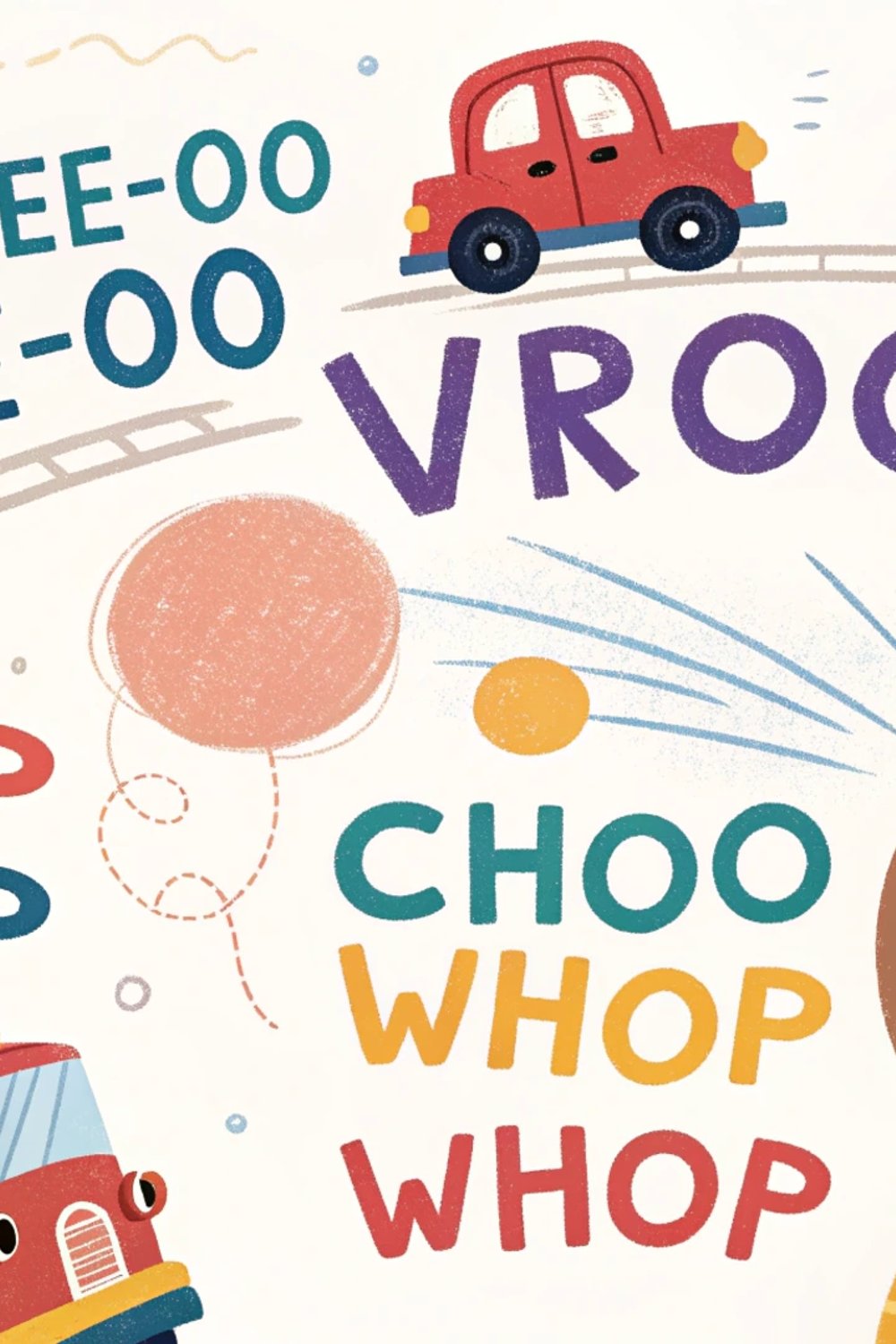 Vehicle sounds and onomatopoeia for speech development in toddlers